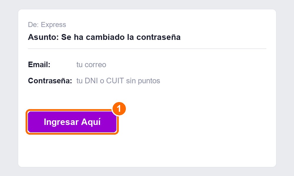 Con el botón «Ingresar Aquí» entrás a la página de Express.