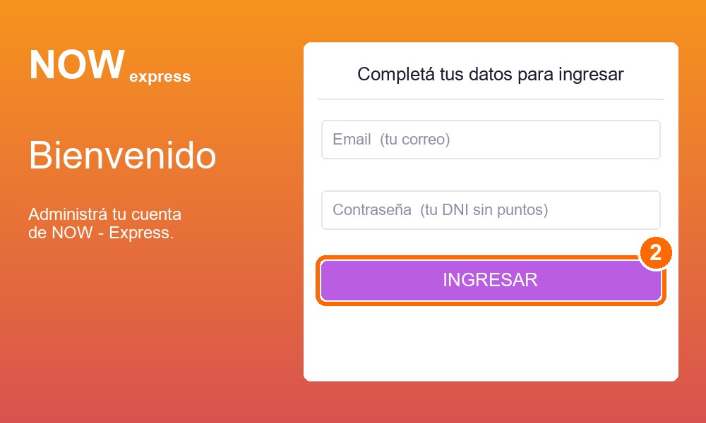 Entrá a la página con tu email y tu DNI sin puntos.